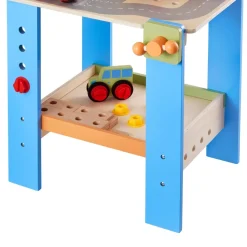 VEVOR Kids Workbench, 62 pcs, Wooden Tool Bench for Kids 3 Years and Up, Toddler Toy Workbench with Realistic Tools, Building Toy Set Creative & Educational Construction Toy for Boys & Girls