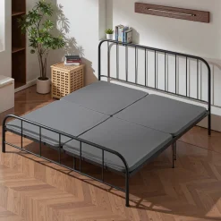 VEVOR King Size Bunkie Board, 1.5 in Bed Board Slats with 200D Oxford Cloth, Wooden Mattress Support for King Size Bed, Easy Assembly Support under Mattress, 4 Piece, Gray
