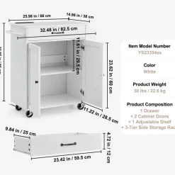 VEVOR Kitchen Island Cart, 32