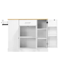 VEVOR Kitchen Island Cart with Solid Wood Top, 35.4
