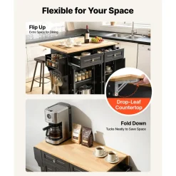 VEVOR Kitchen Island Cart, 43