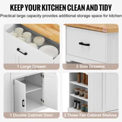 VEVOR Kitchen Island Cart, 46