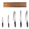 VEVOR Kitchen Knife Set, 6 Piece High Carbon Stainless Steel Sharp Knife Set, Professional Kitchen Cutlery with Ergonomic Crack-Resistant Handle, and Walnut Finish Powerful Magnetic Knives Holder