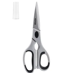 VEVOR Kitchen Scissors, Durable Stainless Steel Kitchen Shears with Protective Sheath, Heavy Duty Cooking Shears Soft Grip Comfort Handle, Kitchen Utensil for Cutting Meat, Food, Fish, Poultry, Grey