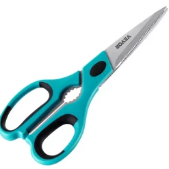 VEVOR Kitchen Scissors, 2 Pack Durable Stainless Steel Kitchen Shears with Sheaths, Heavy Duty Cooking Shears with Soft Grip Comfort Handle, Kitchen Utensil for Cutting Meat, Fish, Poultry, Cyan+Grey