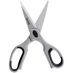 VEVOR Kitchen Scissors, 2 Pack Durable Stainless Steel Kitchen Shears with Sheaths, Heavy Duty Cooking Shears with Soft Grip Comfort Handle, Kitchen Utensil for Cutting Meat, Fish, Poultry, Cyan+Grey