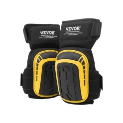 VEVOR Knee Pads for Work, Extended Heavy Duty Construction Knee Pads with 2 Extension Straps, Anti-slip Foam Gel Knee Pads, Men & Women, for Gardening Flooring Roofing and Cleaning, Yellow and Black