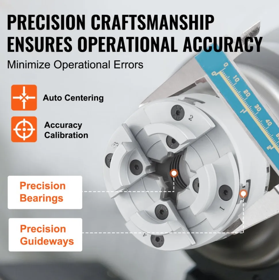 VEVOR KP2-3/4 Lathe Chuck, 4-Jaw 2.75" Diameter, Metal Lathe Chuck Turning Machine Accessories, Self-centering Tool, for Lathe, Precision Machining, Grinding Machines, Milling Machines