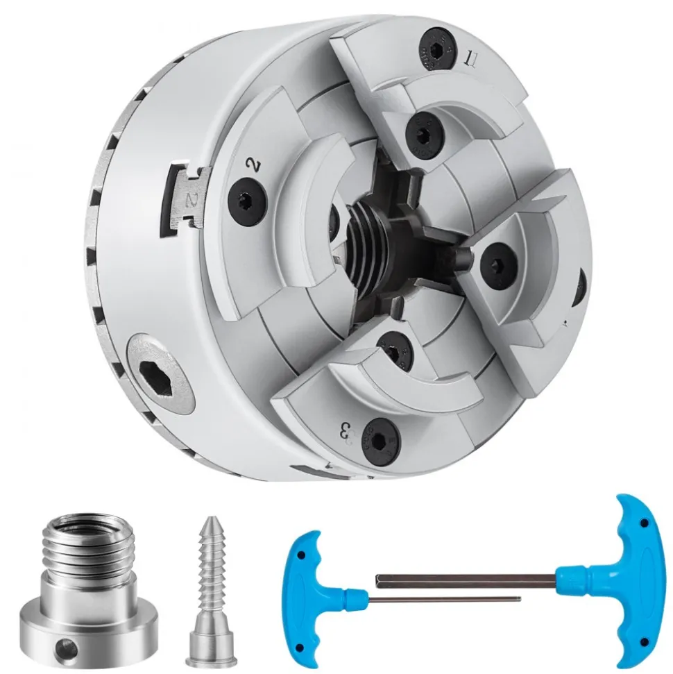 VEVOR KP2-3/4 Lathe Chuck, 4-Jaw 2.75" Diameter, Metal Lathe Chuck Turning Machine Accessories, Self-centering Tool, for Lathe, Precision Machining, Grinding Machines, Milling Machines