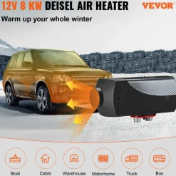 VEVOR 8KW Diesel Air Heater Muffler Diesel Heater 12V Remote Control Diesel Parking Heater with LCD Switch for Car Trucks Motorhome Boat and Bus