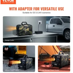 VEVOR 8KW Diesel Heater, 12V/24V All in One Diesel Air Heater, Bluetooth APP Control, Remote Control and Display Screen, CO Alarm, Fast Heating Horizontal Portable Diesel Heater for Vehicles, Garage