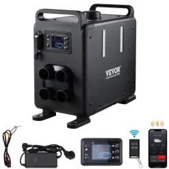 VEVOR 8KW Diesel Heater, 12V/24V All in One Diesel Air Heater, Bluetooth APP Control, Remote Control and Display Screen, CO Alarm, Fast Heating Vertical Portable Diesel Heater for Vehicles, Garage