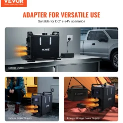 VEVOR 8KW Diesel Heater, 12V/24V All in One Diesel Air Heater, Bluetooth APP Control, Remote Control and Display Screen, CO Alarm, Fast Heating Vertical Portable Diesel Heater for Vehicles, Garage