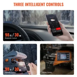 VEVOR 8KW Diesel Heater, 12V/24V All in One Diesel Air Heater, Bluetooth APP Control, Remote Control and Display Screen, CO Alarm, Fast Heating Vertical Portable Diesel Heater for Vehicles, Garage