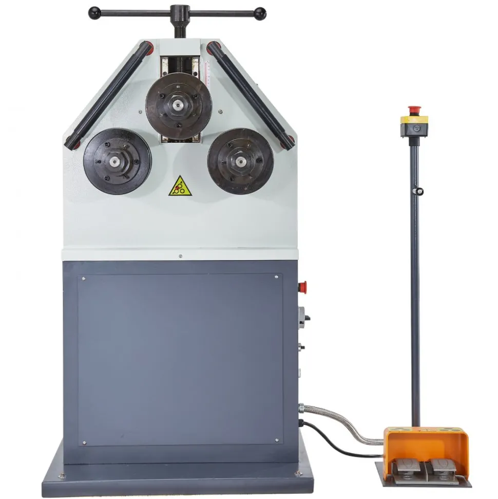 VEVOR 2.2KW Electric Roll Bending Machine, 3-Roller Electric Pipe Bender Machine with 180° Maximum Bending Angle & Reversible Foot Switch, Support Horizontal/Vertical Operation (220V 60Hz 3-Phase)