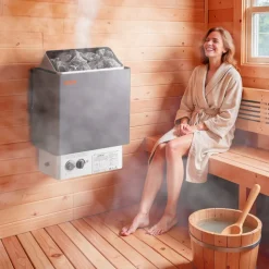VEVOR 9KW Sauna Heater, Steam Bath Sauna Heater with Built-In Controls, Electric Sauna Stove, 3h Timer and Adjustable Temp for Max. 317-459 Cubic Feet, Home Hotel Spa Shower Use 220V