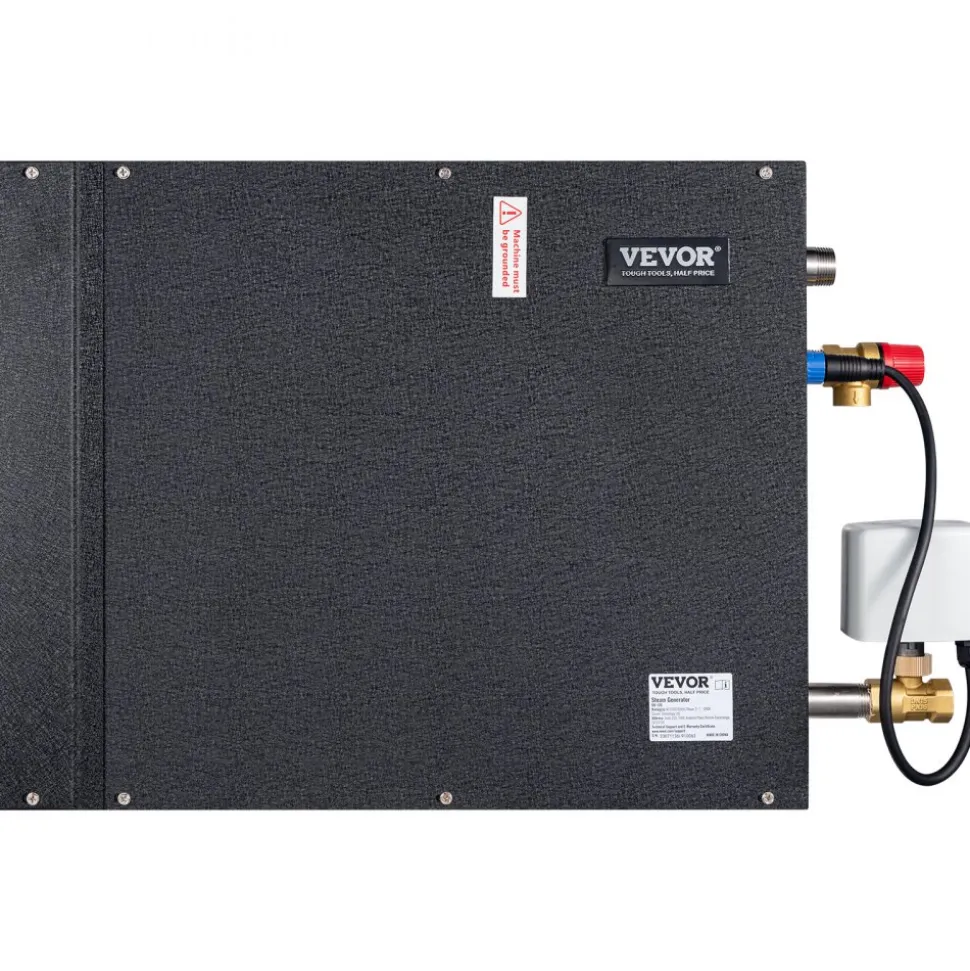 VEVOR 12KW Steam Shower Generator, Segmented Heating & Temperature Customization & 24h Timer Steam Kit, Automatic Drainage Home Steam Shower System Tested to UL Standards