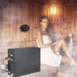 VEVOR 12KW Steam Shower Generator, Segmented Heating & Temperature Customization & 24h Timer Steam Kit, Automatic Drainage Home Steam Shower System Tested to UL Standards