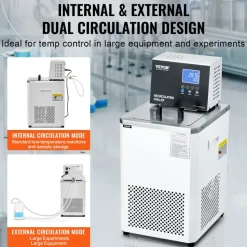 VEVOR Laboratory Chiller Circulator, 6L Chiller Lab Low Temperature Cooling Liquid, 23°F-212°F Circulator Pump Chiller, LCD Display, 304 Stainless Steel Water Bath Recirculating Water Cooling Chiller