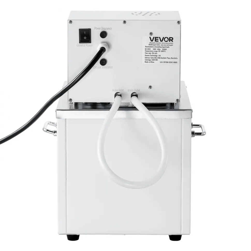 VEVOR Laboratory High-Temperature Circulating Oil Bath, Up to 300℃/572℉, 10 L Lab Constant Temperature Heating Tank, 0.1℃ High Precision, Internal and External Dual Circulation, for Laboratory