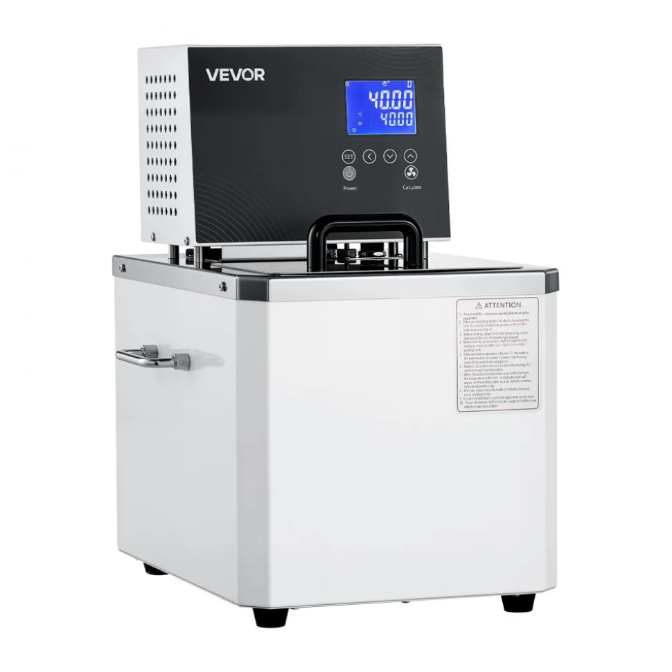 VEVOR Laboratory High-Temperature Circulating Oil Bath, Up to 300℃/572℉, 10 L Lab Constant Temperature Heating Tank, 0.1℃ High Precision, Internal and External Dual Circulation, for Laboratory