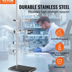 VEVOR Lab Stand Support, Laboratory Retort Support Stand 2 Sets, Steel Lab Stand 23.6