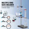 VEVOR Lab Stand Support, Laboratory Retort Support Stand Set, Steel Lab Stand 23.6" Rod and 8.3" x 5.3" Cast Iron Base, Includes Flask Clamps, a Burette Clamp and Cross Clamps