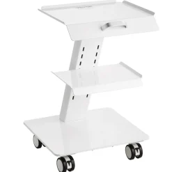 VEVOR Lab Trolley, 3-Layer Rolling Lab Cart, Metal Mobile Trolley with Swivel Wheels, Tray Rolling Clinic Cart 220 lbs Weight Capacity, for Lab, Clinic, Beauty and Salon