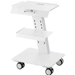 VEVOR Lab Trolley, 3-Layer Rolling Lab Cart, Metal Mobile Trolley with Swivel Wheels, Tray Rolling Clinic Cart 220 lbs Weight Capacity, for Lab, Clinic, Beauty and Salon