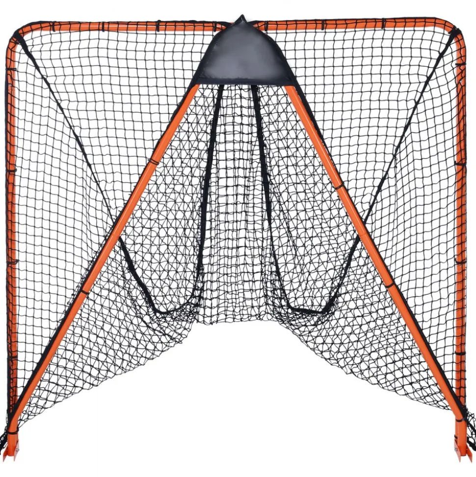 VEVOR Lacrosse Goal, 6' x 6' Lacrosse Net, Folding Portable Backyard Lacrosse Training Equipment, Steel Frame Training Net, Quick & Easy Setup Lacrosse Goal, Perfect for Youth Adult Training, Orange