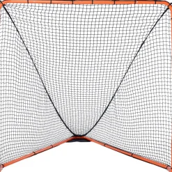 VEVOR Lacrosse Goal, 6' x 6' Lacrosse Net, Folding Portable Backyard Lacrosse Training Equipment, Steel Frame Training Net, Quick & Easy Setup Lacrosse Goal, Perfect for Youth Adult Training, Orange