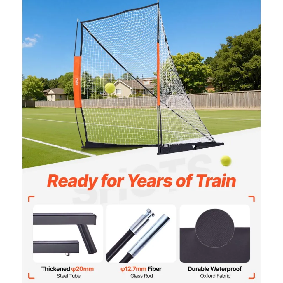 VEVOR Lacrosse Goal, 6' x 6' Lacrosse Net, Portable Lacrosse Goal with Carry Bag, Fiberglass Rod Backyard Lacrosse Training Equipment, Easy Setup Collegiate Goal, Perfect for Youth Adult Training