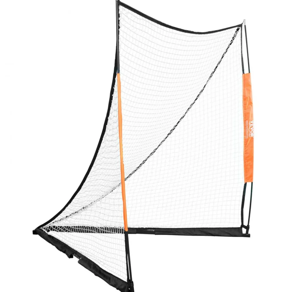 VEVOR Lacrosse Goal, 6' x 6' Lacrosse Net, Portable Lacrosse Goal with Carry Bag, Fiberglass Rod Backyard Lacrosse Training Equipment, Easy Setup Collegiate Goal, Perfect for Youth Adult Training