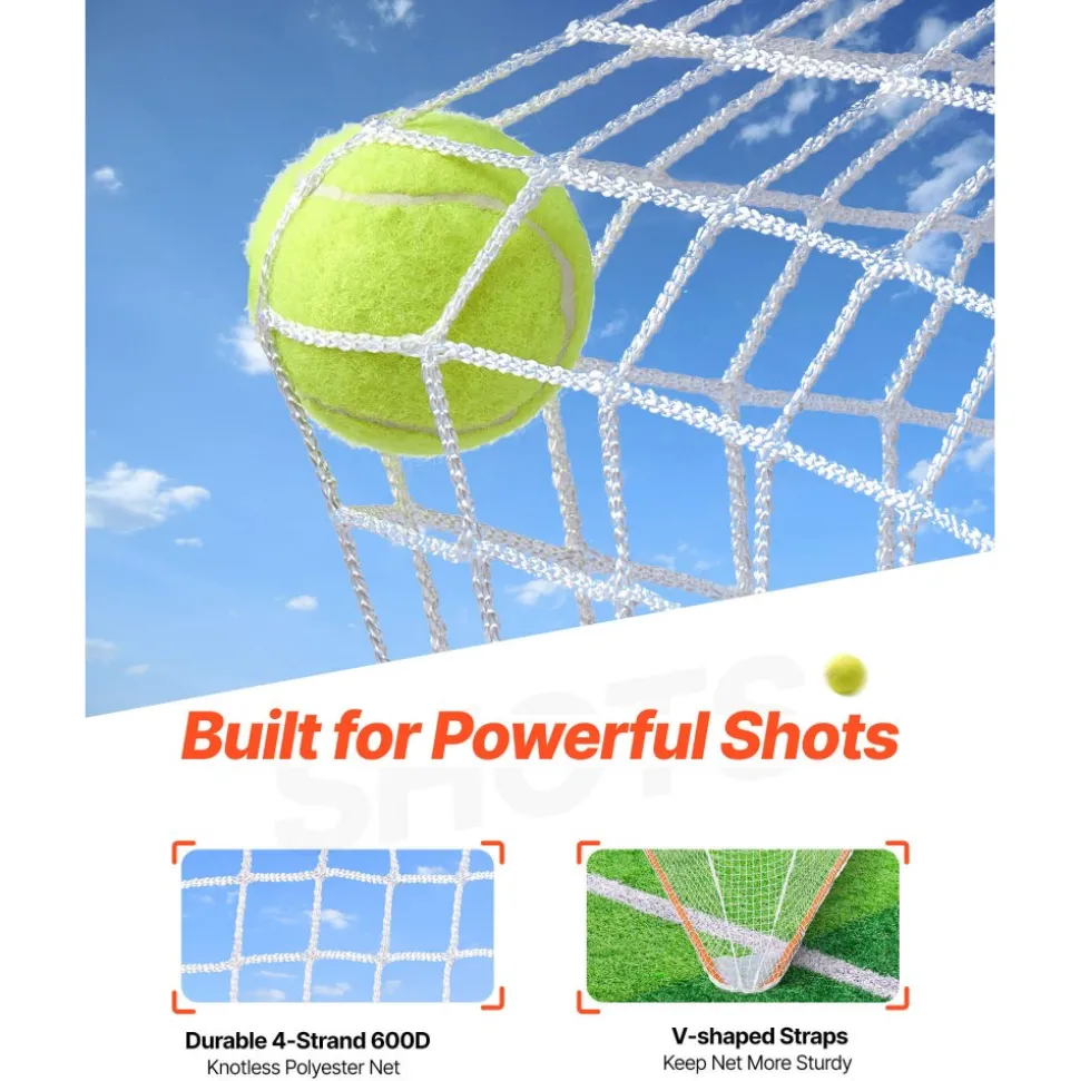 VEVOR Lacrosse Goal, 6' x 6' Lacrosse Net, Steel Frame Backyard Lacrosse Training Equipment, Portable Lacrosse Goal with Carry Bag, Quick & Easy Setup, Perfect for Youth Adult Training, Orange