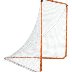 VEVOR Lacrosse Goal, 6' x 6' Lacrosse Net, Steel Frame Backyard Lacrosse Training Equipment, Portable Lacrosse Goal with Carry Bag, Quick & Easy Setup, Perfect for Youth Adult Training, Orange
