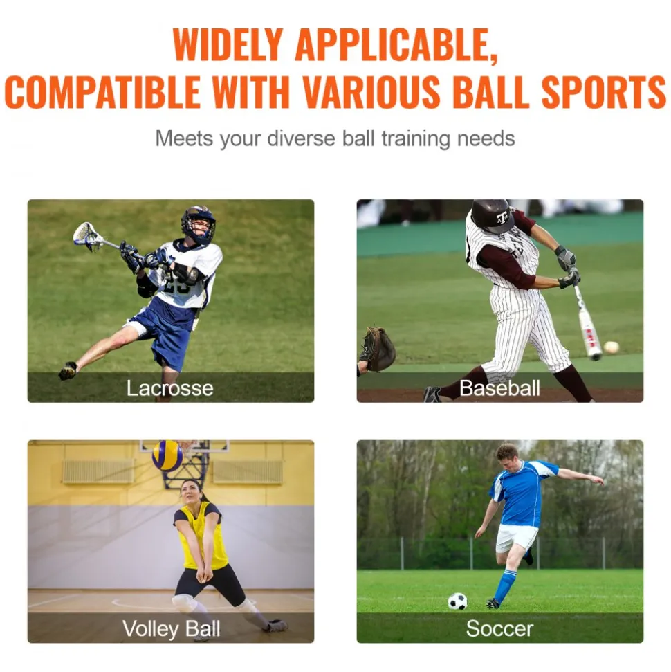 VEVOR Lacrosse Rebounder for Backyard, 4x7 Ft Volleyball Bounce Back Net, Pitchback Throwback Baseball Softball Return Training Screen, Adjustable Angle Shooting Practice Training Wall with Target
