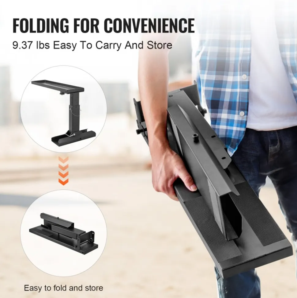 VEVOR Ladder Levler, 23.4 L x 11.4-18 in H Support Surface, Steel Ladder Leveling Tool, Folding Pitch Hopper, Stair Ladder Stabilizer Easy to Use,Extension Ladder Accessories for Uneven Ground