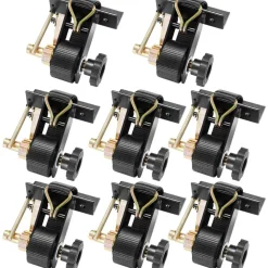 VEVOR Ladder Rack Ratchet Straps, Black Square Tube Mount, 1.5 in Wide x 7.4 ft Long Black Ladder Rack Straps with Double J-Hooks, 500 lbs Load Heavy Duty, Cargo Buckle Lock Strap (8 Pack)