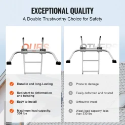 VEVOR Ladder Stabilizer, Extension Ladder Standoff, Heavy Duty Wing Span/Wall Ladder Accessories for Roof Gutter, Easy to Use & Wide Adaptability & Anti-slip Rubber Feet, 330 lbs Weight Rating