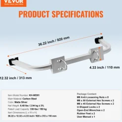 VEVOR Ladder Stabilizer, Extension Ladder Standoff, Heavy Duty Wing Span/Wall Ladder Accessories for Roof Gutter, Easy to Use & Wide Adaptability & Anti-slip Rubber Feet, 330 lbs Weight Rating