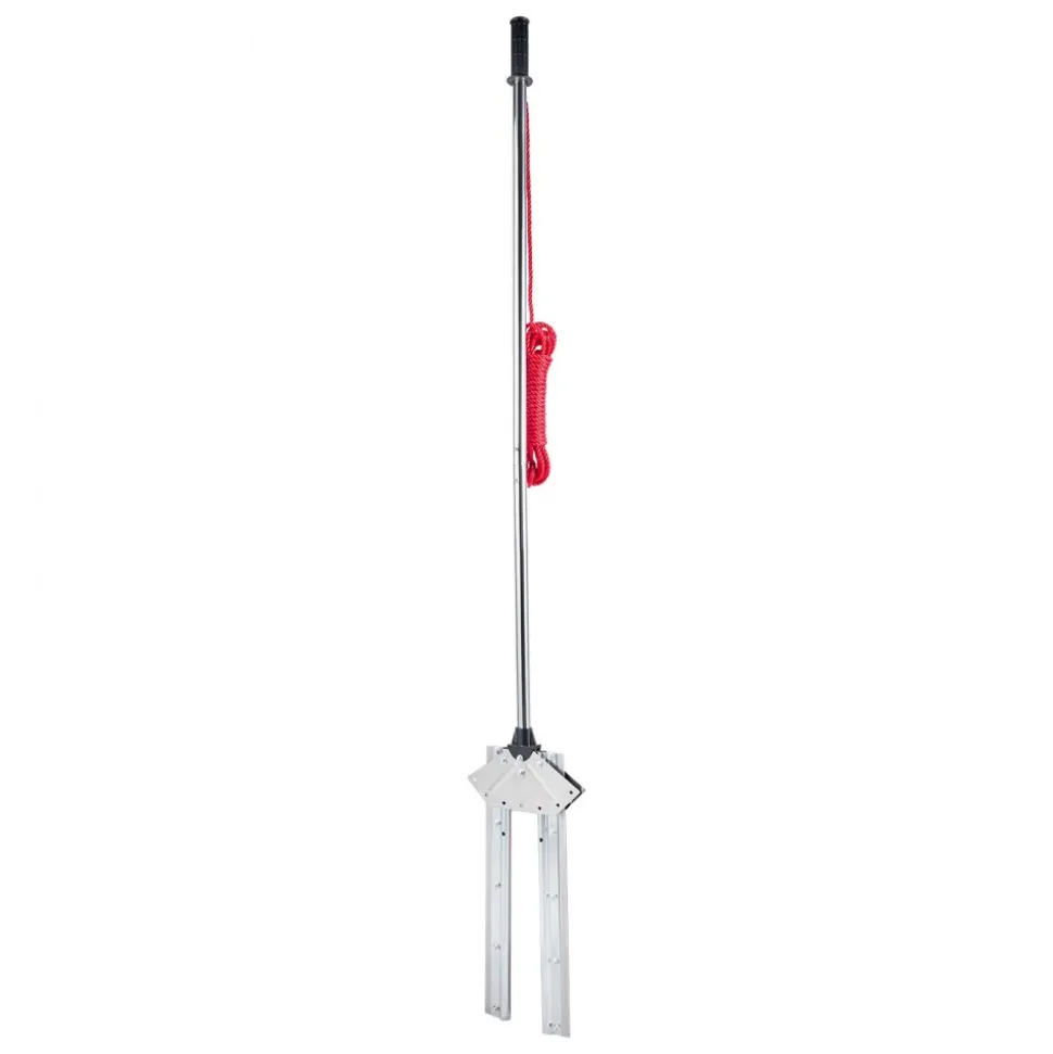VEVOR Lake Weed Cutter, Pond Aquatic Plant Cutting Tool with 37 in Max. Cut Width, Sharp and Heavy-Duty Steel Blades, Pond Rake with 30 ft Throw Rope, for Cattail, Phragmites, Lilly Pads & Chara