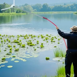 VEVOR Lake Weed Cutter, Pond Aquatic Plant Cutting Tool with 37 in Max. Cut Width, Sharp and Heavy-Duty Steel Blades, Pond Rake with 30 ft Throw Rope, for Cattail, Phragmites, Lilly Pads & Chara