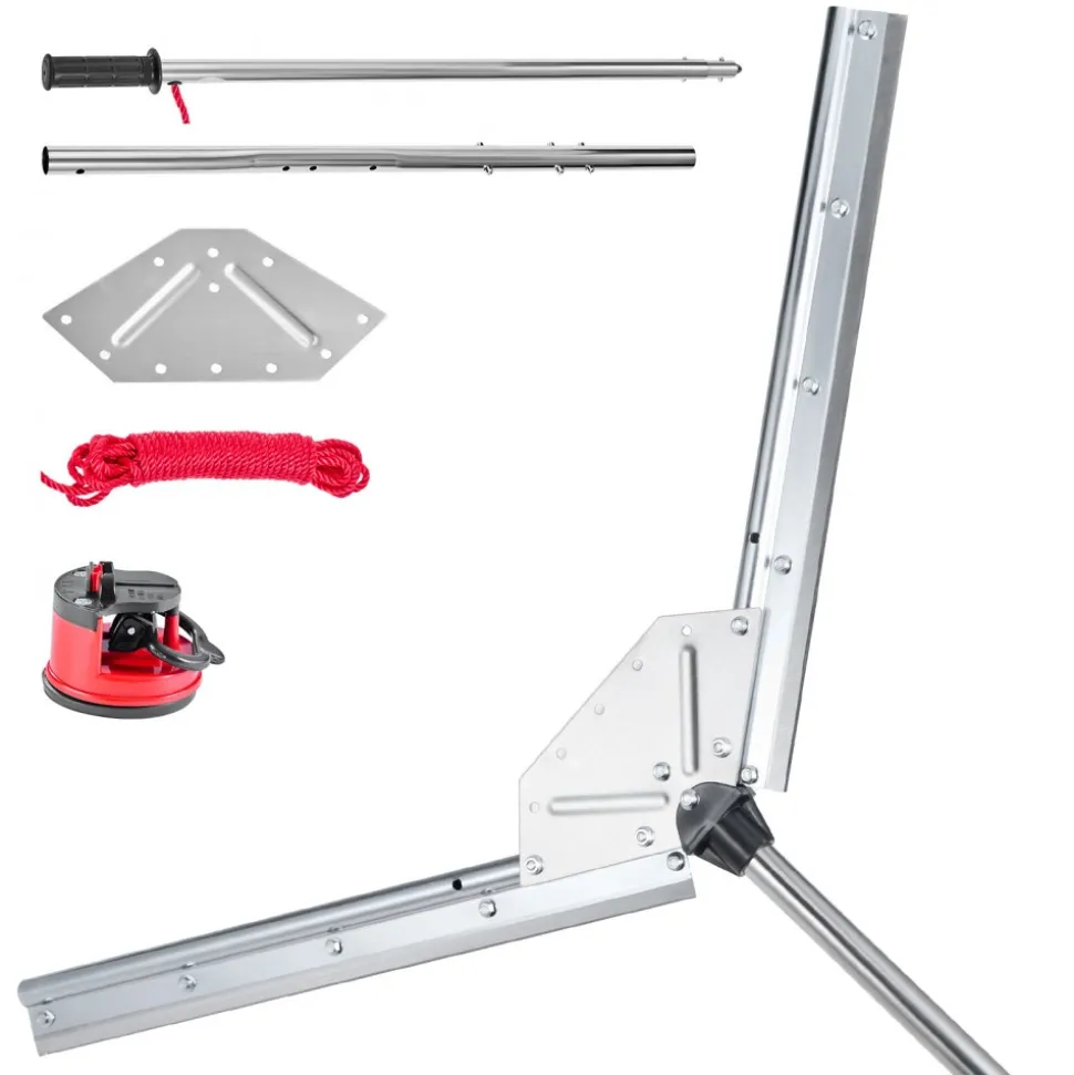 VEVOR Lake Weed Cutter, Pond Aquatic Plant Cutting Tool with 37 in Max. Cut Width, Sharp and Heavy-Duty Steel Blades, Pond Rake with 30 ft Throw Rope, for Cattail, Phragmites, Lilly Pads & Chara