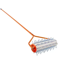VEVOR Lake Weed Roller, 12 ft Lake & Pond Weed Removal Tool, Muck Razer Aquatic & Sludge Tiller, Rid Roots and Muck Buildup, 9 Preassembled Galvanized Iron Blades, 3 Aluminum Handles, Easy Assembly