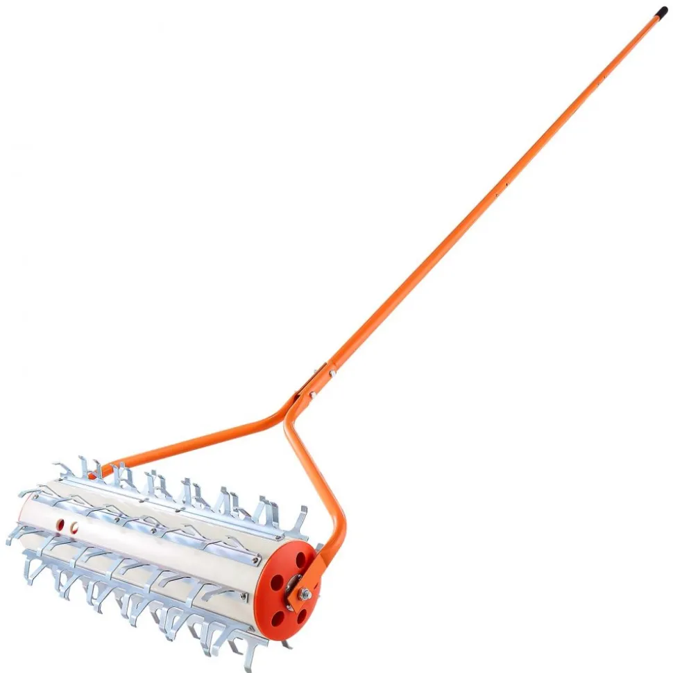 VEVOR Lake Weed Roller, 12 ft Lake & Pond Weed Removal Tool, Muck Razer Aquatic & Sludge Tiller, Rid Roots and Muck Buildup, 9 Preassembled Galvanized Iron Blades, 3 Aluminum Handles, Easy Assembly