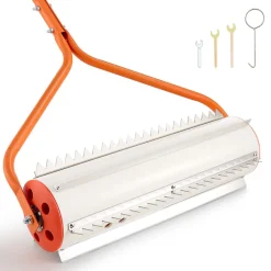 VEVOR Lake Weed Roller, 18 ft Lake & Pond Weed Removal Tool, Muck Razer Aquatic & Sludge Tiller, Rid Roots and Muck Buildup, 6 Preassembled Stainless Steel Blades, 5 Aluminum Handles, Easy Assembly