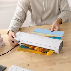 VEVOR Laminator Machine, Cold and Hot Laminator for Max A3 Paper Size, 1 min Quick Warm Thermal Laminator, 3-5 mil Thickness, Ideal for Home, Office, Business, or School Supplies, White + Grey