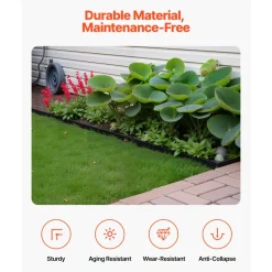 VEVOR Landscape Edging Border, 10Pcs 6 ft x 1.6 in Plastic Garden Edging with 60 Spikes, Sun-Resistant Flowerbed Borders, DIY Layout, No Dig Garden Edger Border Divider for Lawn Edgings for Yard