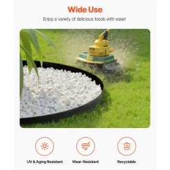 VEVOR Landscape Edging, 20 ft x 2 in Plastic Garden Border Edging with 120 Spikes, No Dig, Flexible Lawn Edgings Roll, UV-Resistant Mini Fence Borders Pathway Edgings for Flower Beds Yard Paver