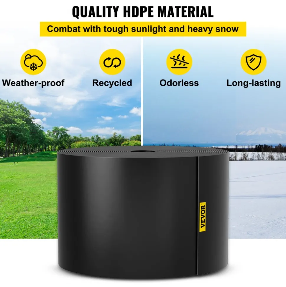 VEVOR Landscape Edging, 10 inch Depth 40 ft Total Length, Recycled HDPE Coiled Terrace Board, Flexible Bender Border for Landscaping, Lawn, Garden, Yard, Against Invading Weeds, Black
